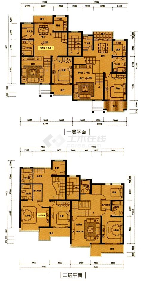 郑州市某村镇双层私人住宅楼建筑设计CAD施工图-图二