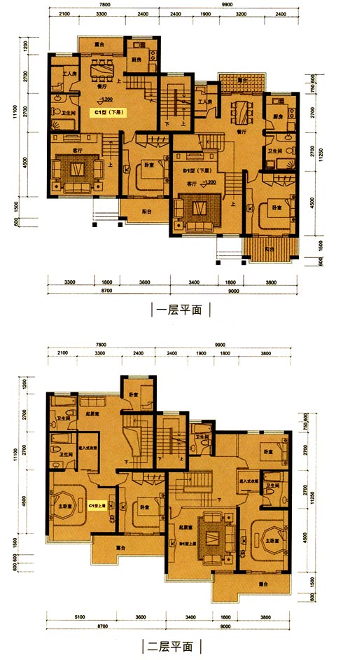 郑州市某村镇双层私人住宅楼建筑设计CAD施工图