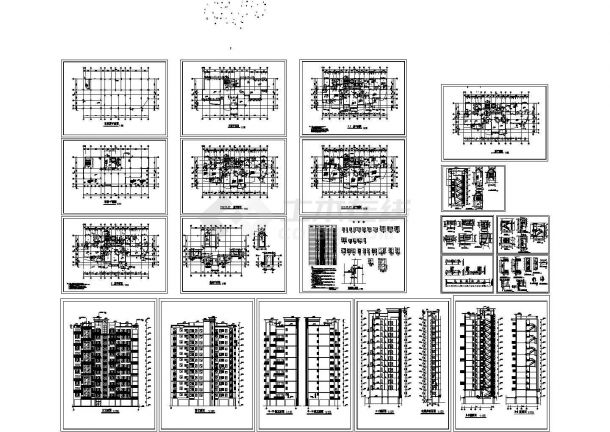 某地区现代风格小高层住宅楼建筑施工设计CAD图纸-图一