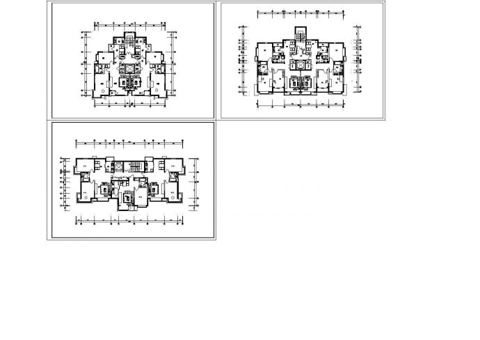 某地区小区小高层户型平面设计方案施工CAD图纸_图1