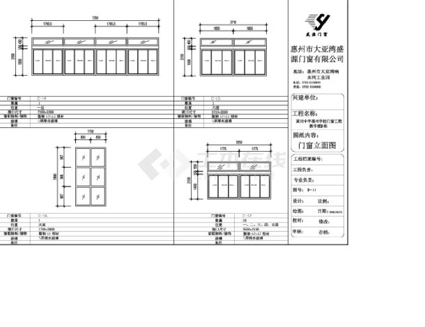 某中学惠州学校门窗大样图-图一