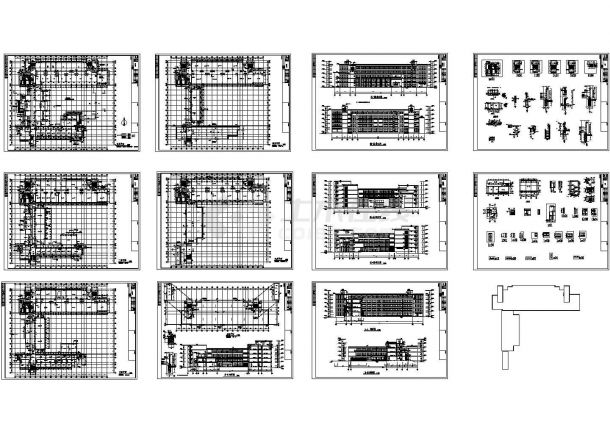 某大学地上五层框架结构教学楼设计cad全套建筑施工图（甲级院设计，11张图）-图一