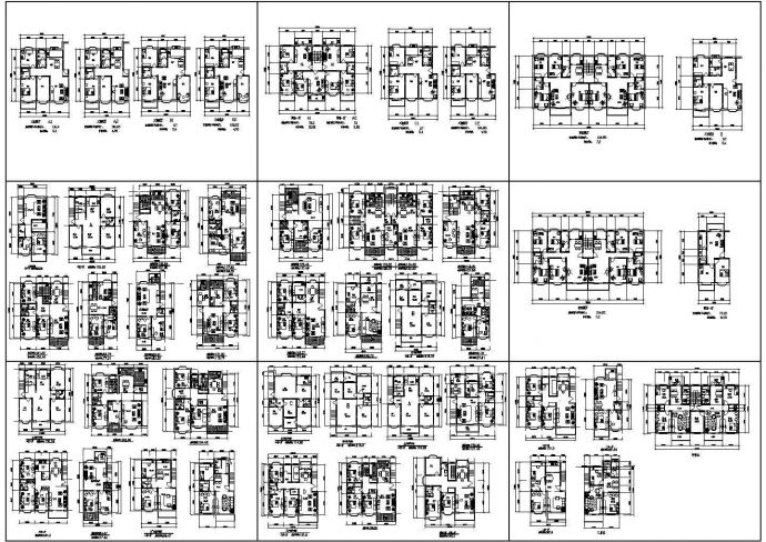 某地区标准花园式小区多层建筑多套户型设计施工图纸_图1