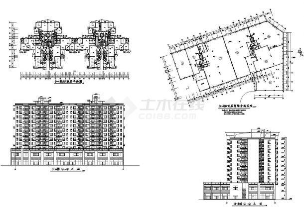 某现代大型商住花园（多幢住宅楼）建筑设计cad全套施工图纸（含总平面图）-图二