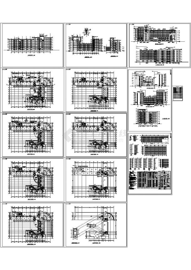 办公楼设计_杭州某地多层办公楼全套建筑cad平面施工图（含设计总说明）-图二