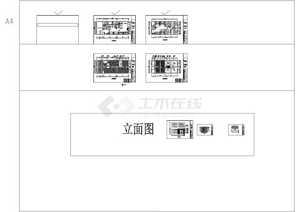 122㎡快餐厅装修设计cad施工图-图一