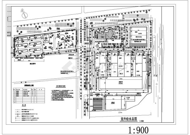 石首市某玻璃厂室外给水系统布置图-图一