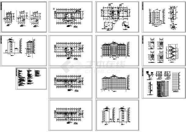 某地万达广场多层综合楼全套建筑施工设计cad图-图一