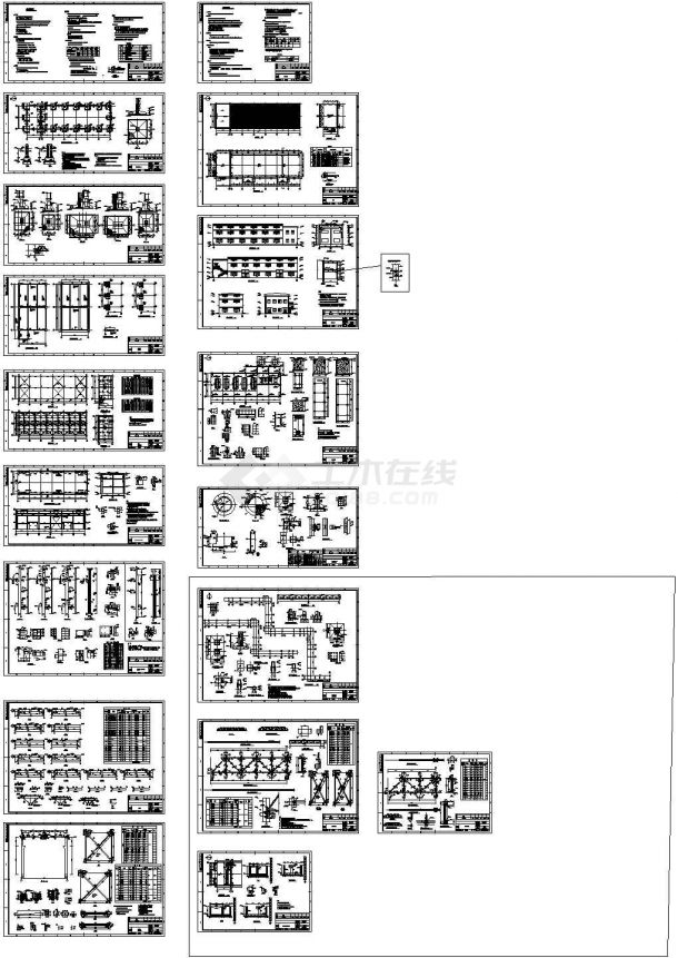 内蒙某氢气回收厂房排架结构设计CAD图-图二