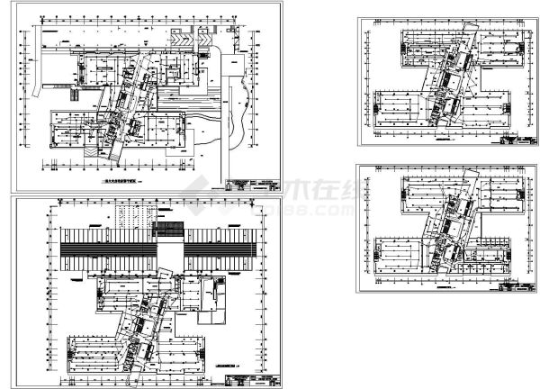 长126米 宽74.4米 四层市图书馆火灾消防自动报警平面图（绘图细致）-图一