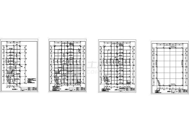 某公司多功能厅三层餐厅框架设计cad平面施工图纸（甲级院设计）-图一