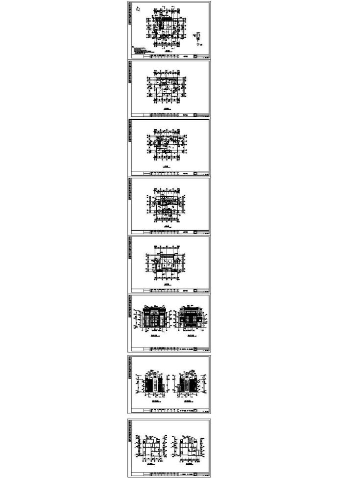 某三层异形柱框架别墅建筑结构设计图_图1