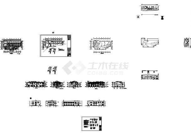 [武汉]某亲水生态住宅区二层欧式会所建筑方案图-图一