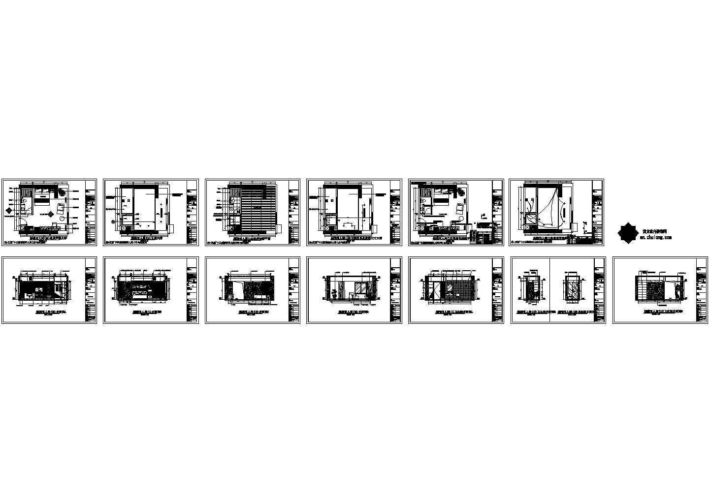 标准双人客房室内施工图（13张）