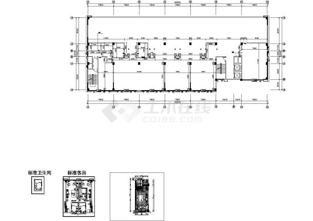 5星高档酒店标准大床房室内设计CAD施工图(含效果图)-图一