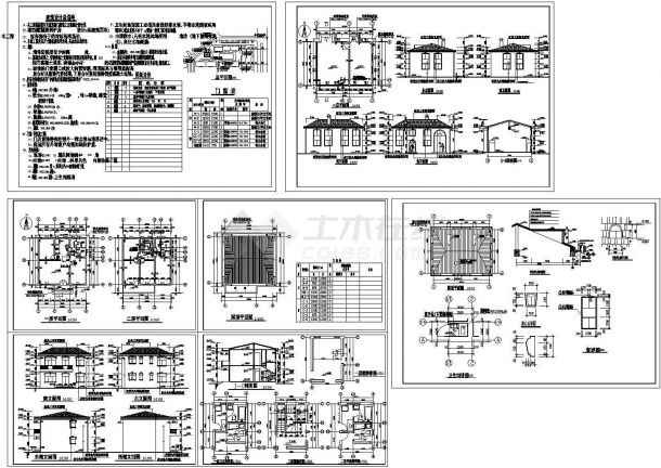 大连市青青花园小区120平米2层小型别墅建筑设计CAD施工图-图一