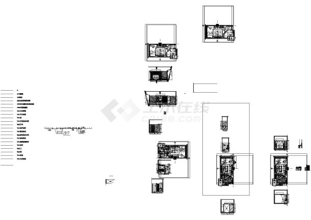 酒店双人房室内装修设计施工图-图一