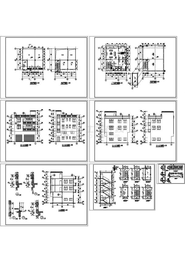 长春市金苹阁小区3层中式别墅建筑设计CAD施工图（带夹层）-图一