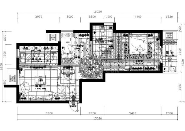  Interior decoration drawing of Hangzhou two bedroom and two hall wedding room - Figure 1