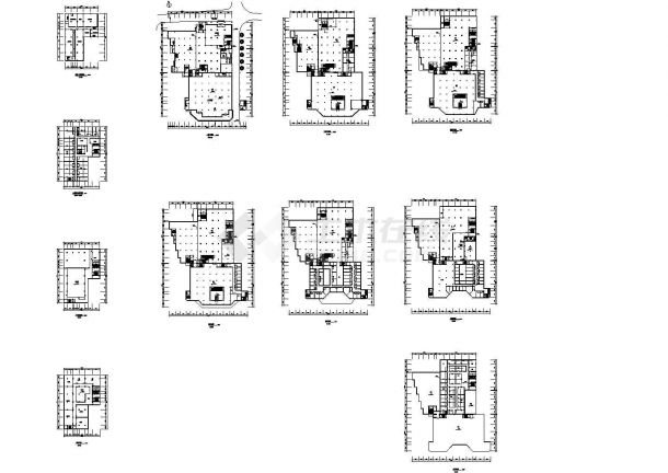 某十七层带地下室商场全套建筑施工cad图，共十一张-图一