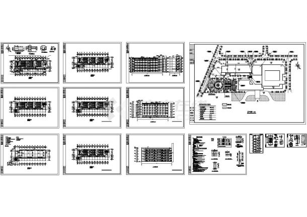 【上海】某大学教学楼全套施工CAD图纸-图一