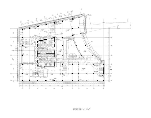 某国际大厦西塔楼建筑平面图-图一