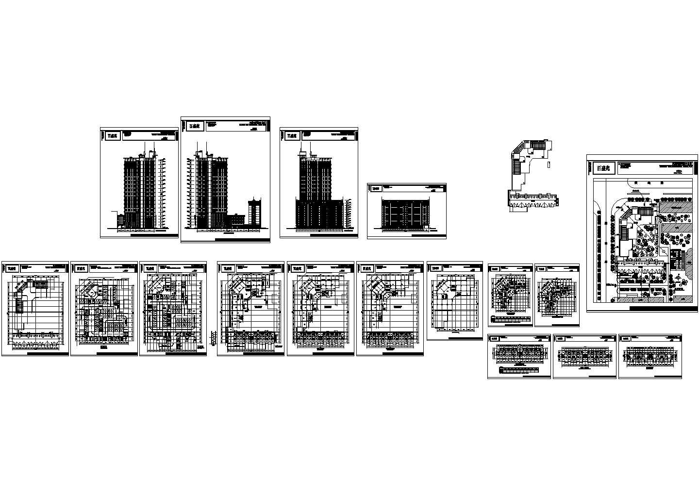 百盛园单体住宅楼建筑设计CAD图