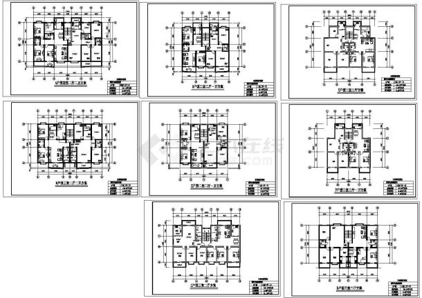某地区大型居住小区民房楼建筑平面设计施工CAD图集-图一
