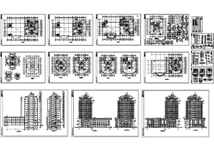 某总工会多层精致综合楼全套建筑cad施工设计图_图1