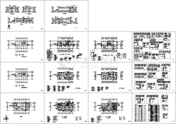 某工程大学多层实验大楼cad全套建筑施工设计图纸-图一