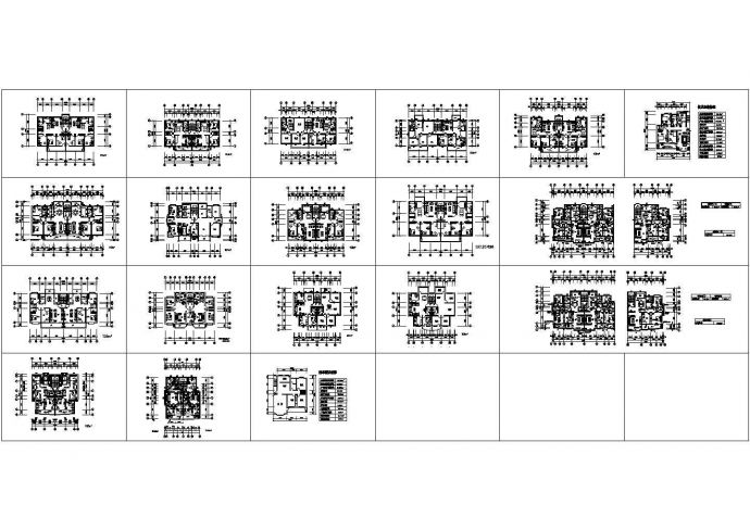 某地大型高档住宅小区户型标准层平面设计施工方案图纸_图1