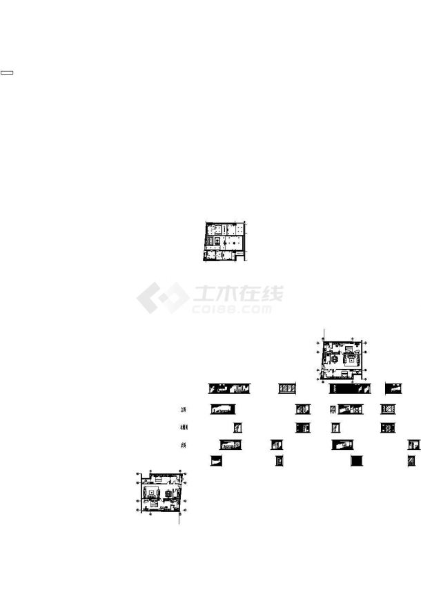 北京某精装公寓楼J型两居室装修图-图二