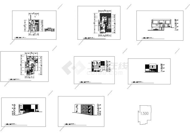 某二层带地下层私人小型别墅设计cad全套建施图纸（含效果图）-图一
