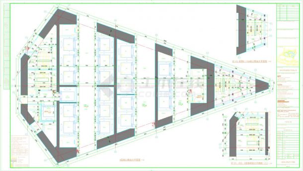 华侨城大厦-建施2层核心筒放大平面CAD图-图一