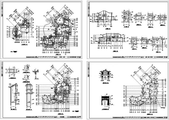 某地高档小区大型别墅建筑设计施工图_图1