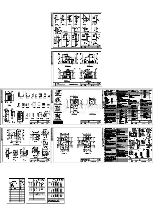 某三层砖混结构现代风格别墅设计cad全套建筑施工图（含设计说明）-图一