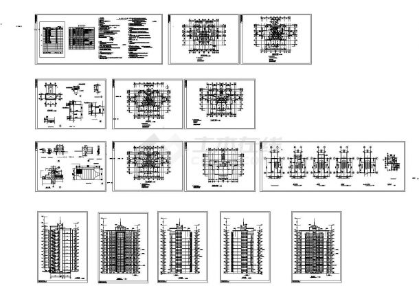 某市区实力豪华公寓住宅建筑设计方案施工CAD图纸-图一
