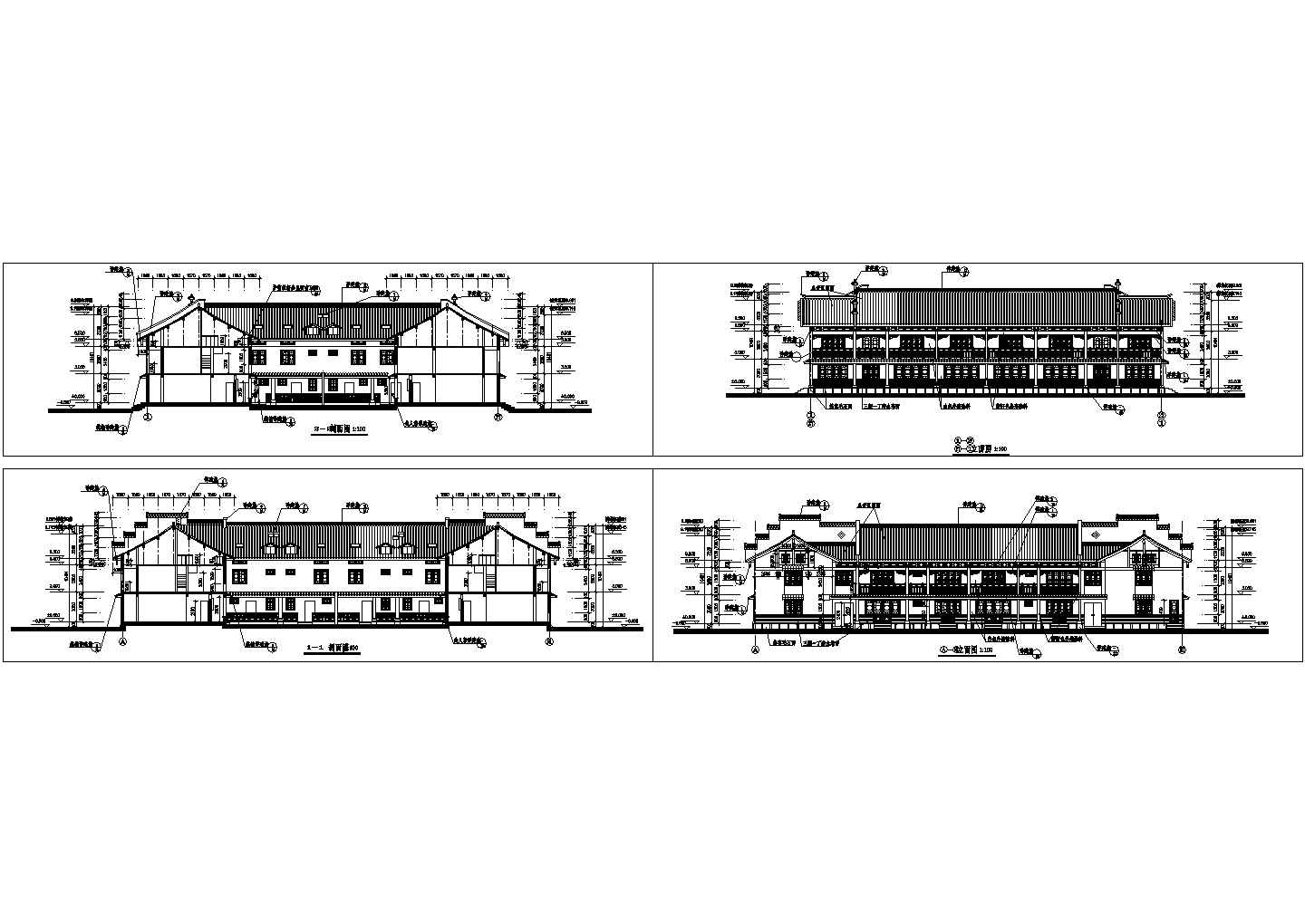 【四川】经典民居住宅建筑设计剖立面方案施工CAD图纸