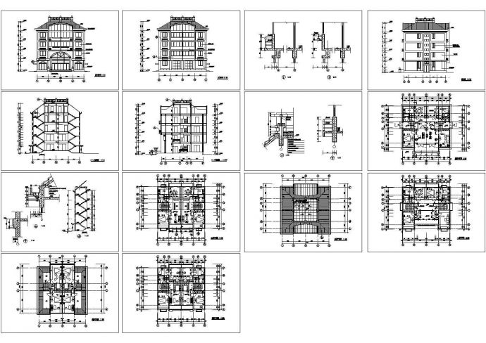某地区经典五层独立住宅建筑设计方案施工CAD图纸_图1