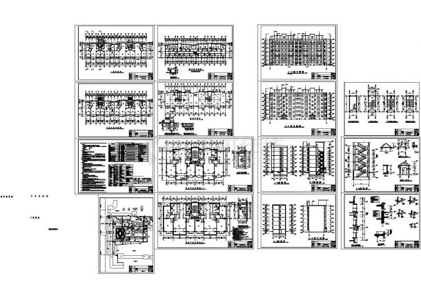 某多层框架结构住宅楼设计cad全套建施图（ 含设计说明）-图二