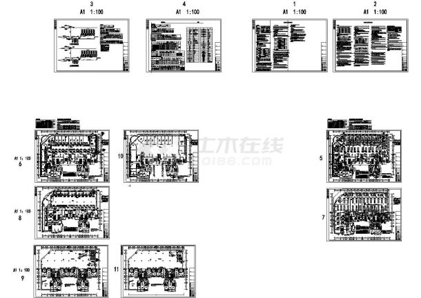 高层商业住宅综合楼空调通风及防排烟系统设计施工图CAD-图一