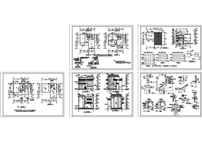 3层耀仁新村别墅型住宅建筑设计施工图，共五张_图1