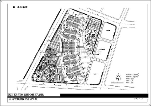 义乌中国小商品城福田市场建筑设计CAD施工图-图一