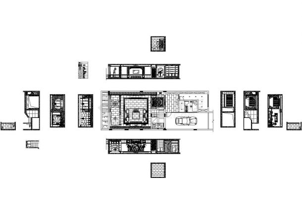 某大型别墅负一层建筑设计全套CAD图-图一