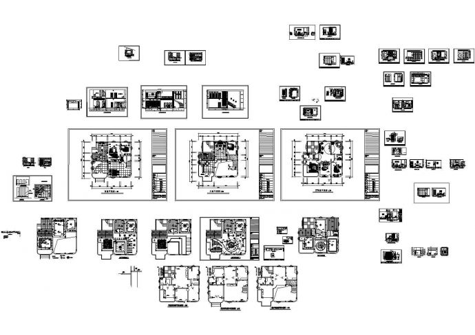 二层小型别墅全套室内装修施工图_图1