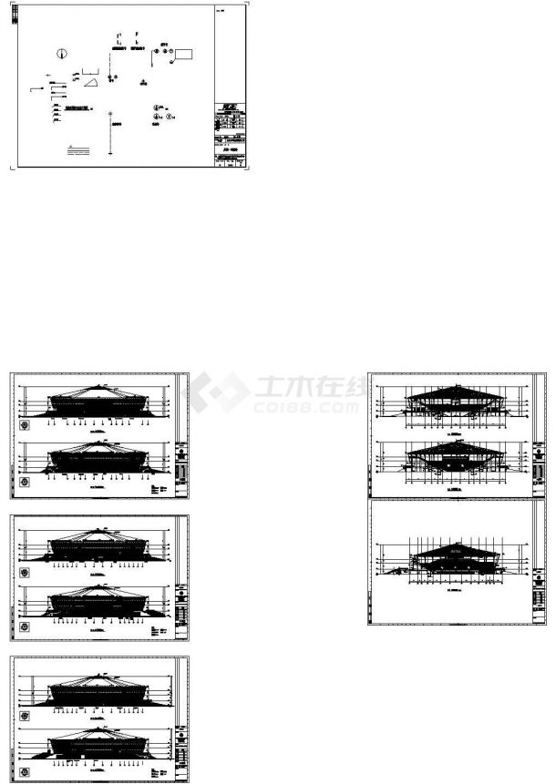 [安徽]某大学新校区篮球馆建筑施工图.-图二