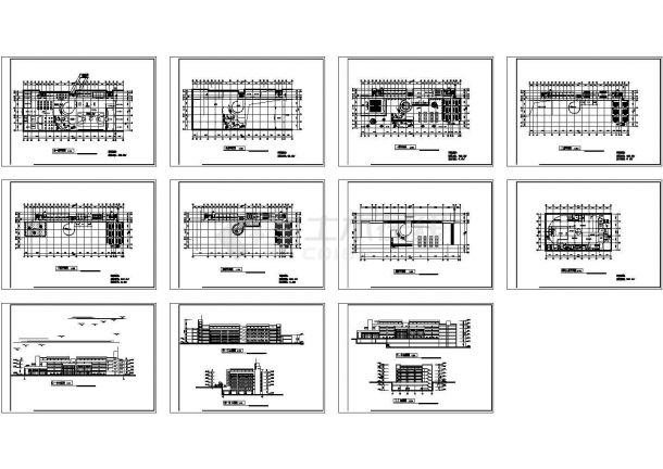某老年大学教学综合楼建筑方案cad图（含各层平面图，立面图）-图一