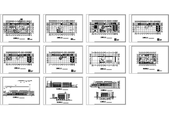 某老年大学教学综合楼建筑方案cad图（含各层平面图，立面图）_图1