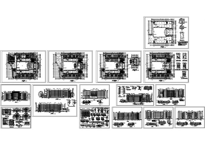 初中学校教学楼全套建筑施工图（含顶层平面图，立面图，设计说明）_图1