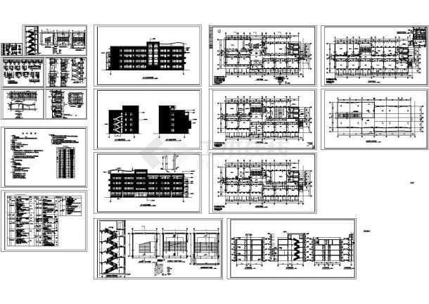 红旗小学教学楼全套建筑设计cad图（含屋面排水示意图，设计说明）-图一